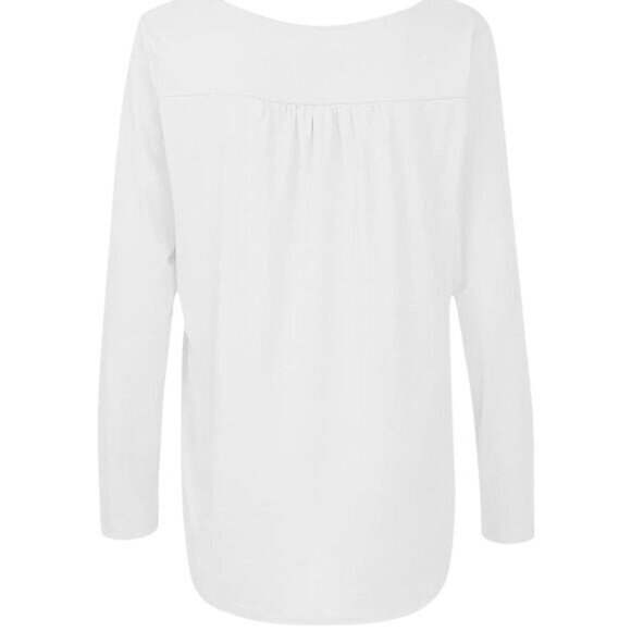 White Long Sleeve Top With Button Detail 3XL - Picture 2 of 9